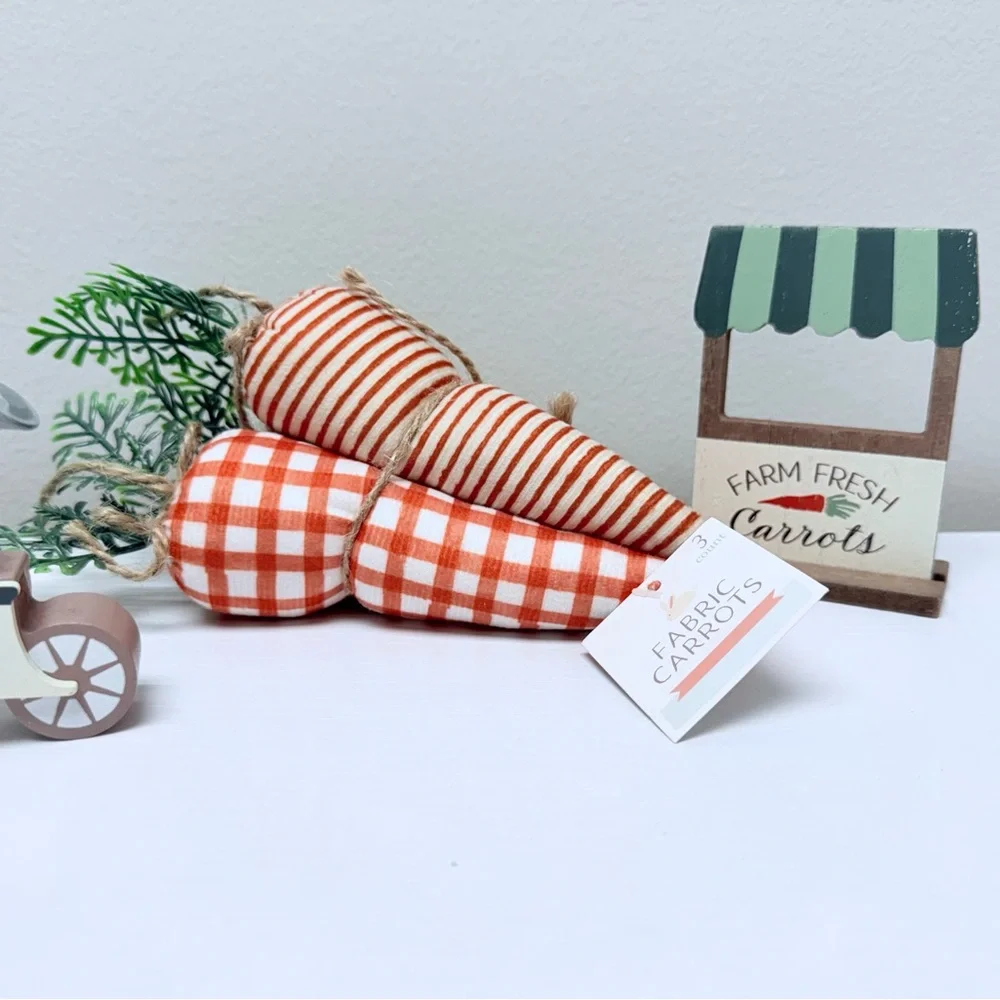 New Target Bullseye Playground Carrot Patch Wooden Signs, Pail, & Fabric Carrots